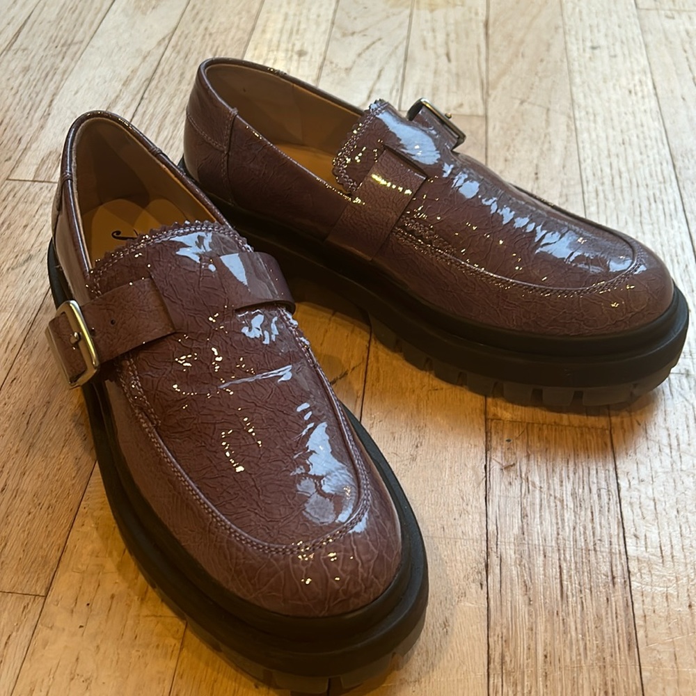 Free People Shiny Purple Loafers